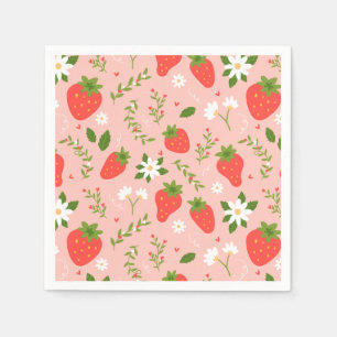 Servilleta De Papel Flor de Fresa