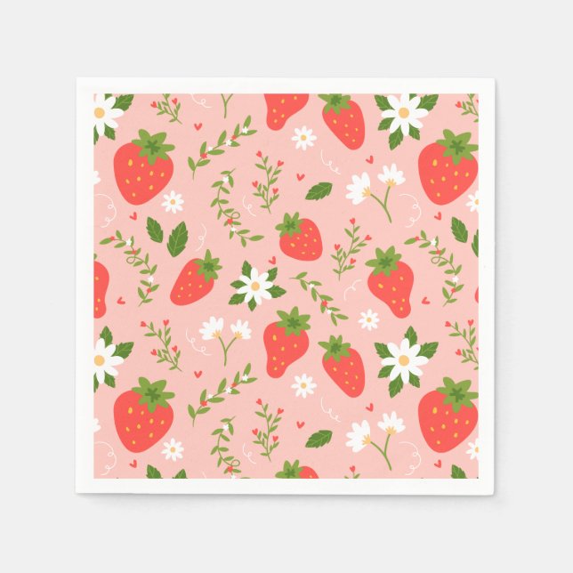 Servilleta De Papel Flor de Fresa (Anverso)