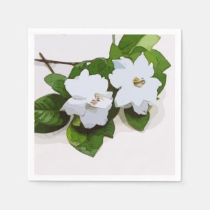 Servilleta De Papel Flor de gardenia blanca
