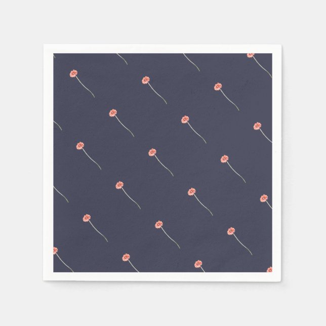 Servilleta De Papel Flor de Gerbera Roja Pálida (Anverso)