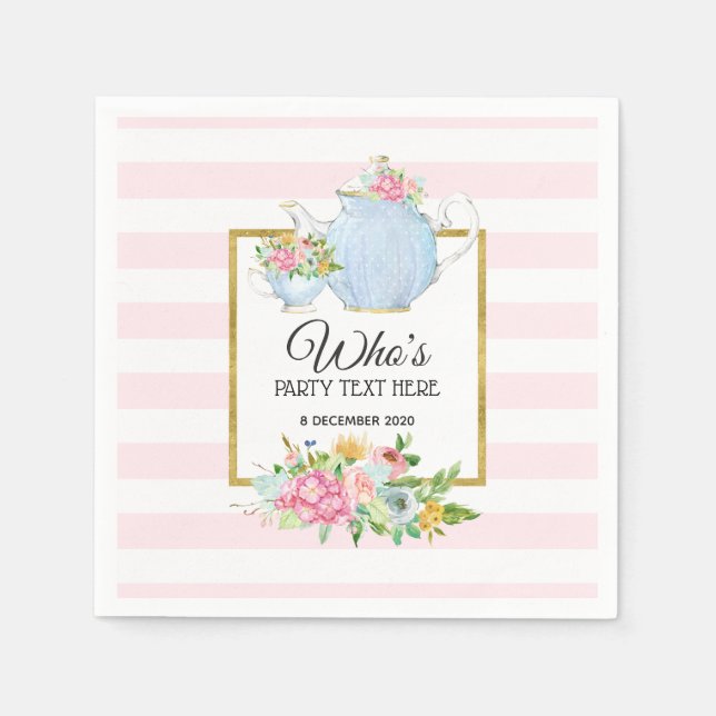 Servilleta De Papel flor de guirnalda, fiesta de té, servilletas de pa (Anverso)