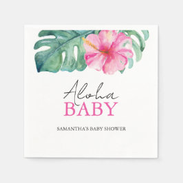 Servilleta De Papel Flor de Hibiscus Tropical Baby Shower