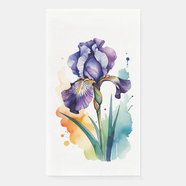 Servilleta De Papel Flor De Iris Púrpura (Anverso)