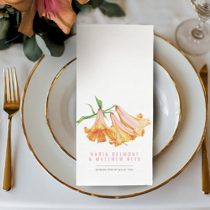 Servilleta De Papel Flor de lirio naranja acuarela boda