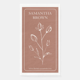 Servilleta De Papel Flor de logotipo de marca con marco de terracota b