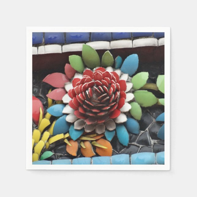 Servilleta De Papel Flor de madera (Anverso)