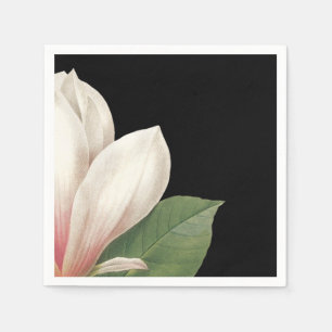 Servilleta De Papel Flor de Magnolia del Sur Negro blanco rosado
