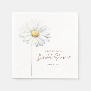 Servilleta De Papel Flor de margarita blanca elegante boho 