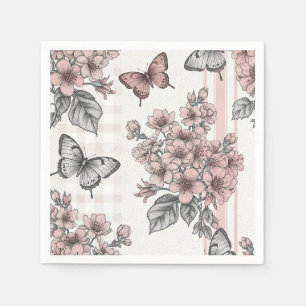 Servilleta De Papel Flor de Mariposa Elegante (1)