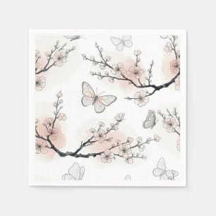 Servilleta De Papel Flor de Mariposa Elegante (10)