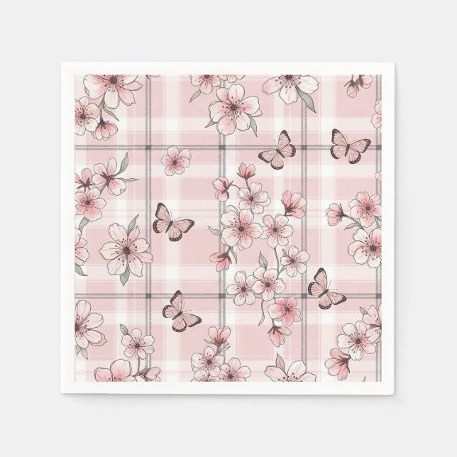Servilleta De Papel Flor de Mariposa Elegante (2) (Anverso)
