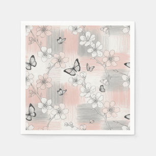Servilleta De Papel Flor de Mariposa Elegante (3)