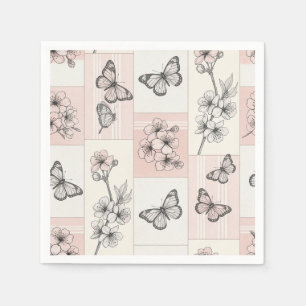 Servilleta De Papel Flor de Mariposa Elegante (5)