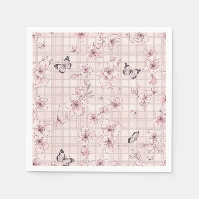 Servilleta De Papel Flor de Mariposa Elegante (7) (Anverso)