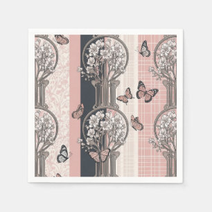 Servilleta De Papel Flor de Mariposa Elegante (8)