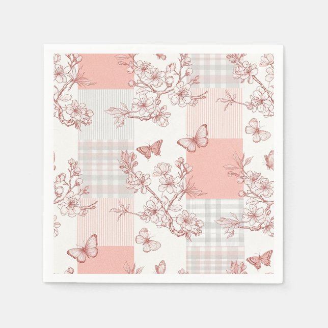 Servilleta De Papel Flor de Mariposa Elegante (9) (Anverso)