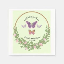 Flor de mariposa: Napkin de Baby Shower
