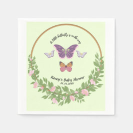 Servilleta De Papel Flor de mariposa: Napkin de Baby Shower