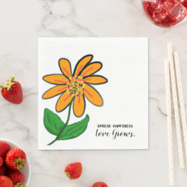 Servilleta De Papel Flor de Naranja Difunde Felicidad Papel