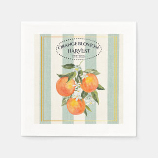 Servilleta De Papel Flor de Naranja - Etiqueta de Cítricos Mediterráne