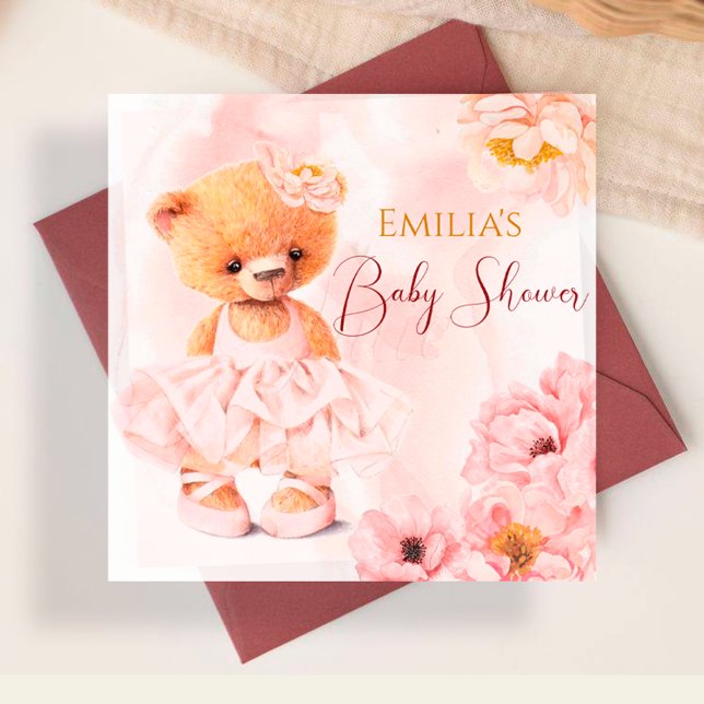 Servilleta De Papel Flor de oso de peluche princesa acuarela rosa (Subido por el creador)