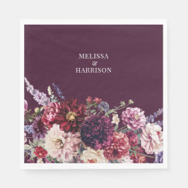 Servilleta De Papel Flor de otoño Dahlia Gracias Oscuro