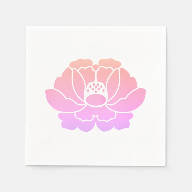 Servilleta De Papel flor de peonía rosa pastel (Anverso)