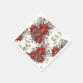 Servilleta De Papel Flor de Poinsettia Roja rica en fiestas Napkin