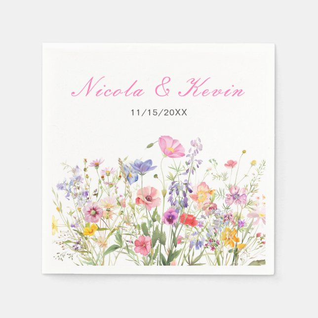 Servilleta De Papel Flor de primavera silvestre (Anverso)