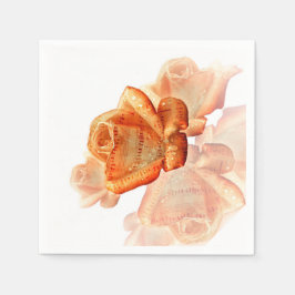 Servilleta De Papel Flor de Rosa de coral con música de hojas