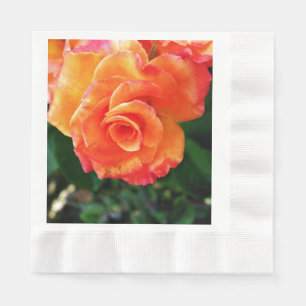 Servilleta De Papel Flor de rosa naranja