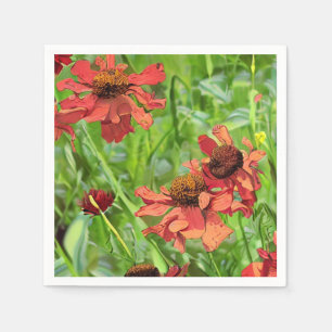 SERVILLETA DE PAPEL FLOR DE RUDBECKIA ROJA