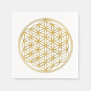 Servilleta De Papel Flor de vida / Blume des Lebens - oro