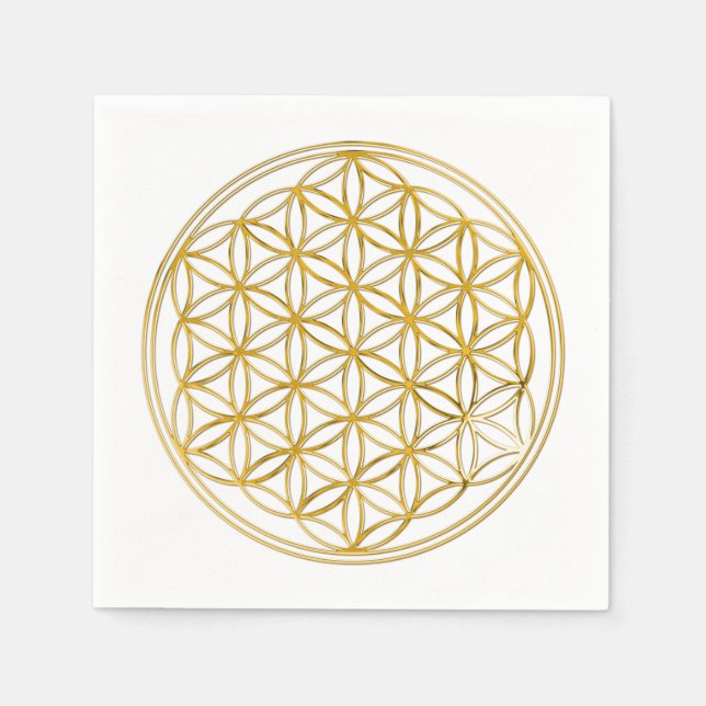 Servilleta De Papel Flor de vida / Blume des Lebens - oro (Anverso)
