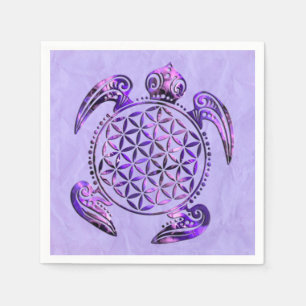 Servilleta De Papel Flor de vida / Blume des Lebes - tortuga violeta