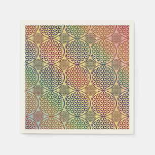 Servilleta De Papel Flor de vida - estampado de grunge de sello 1