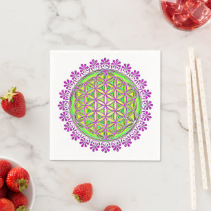 Servilleta De Papel Flor De Vida - Ornamentos De Florencia Vintage 2