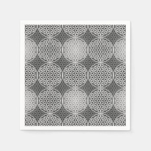 Servilleta De Papel Flor de vida - patrón de sello - gris