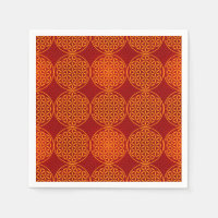 Flor de vida - patrón de sello - rojo naranja