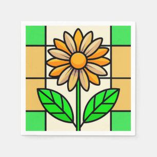 Servilleta De Papel Flor de vidrio manchado