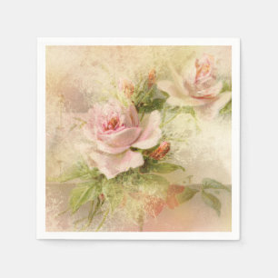 Servilleta De Papel Flor del vintage del rosa color de rosa