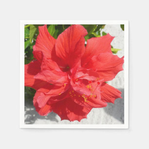 Servilleta De Papel Flor doble roja hibiscus