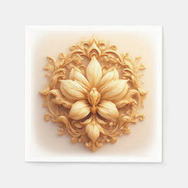 Servilleta De Papel Flor elegante sobre fondo ordenado