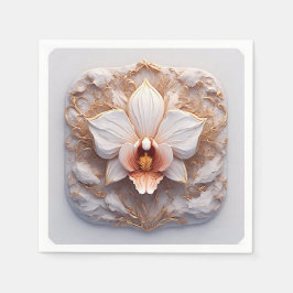 Servilleta De Papel Flor elegante sobre fondo ordenado