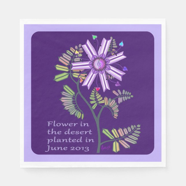 Servilleta De Papel Flor en las servilletas del desierto (Anverso)