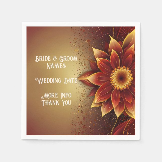 Servilleta De Papel Flor Eterna: Una Celebración Atemporal del Amor (Anverso)