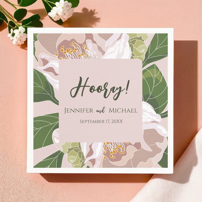 Servilleta De Papel Flor exuberante y verde Elegante matrimonio (Lush Flower and Greenery Elegant Wedding Napkins)