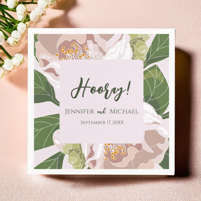 Servilleta De Papel Flor exuberante y verde Elegante matrimonio (Lush Flower and Greenery Elegant Wedding Napkins)