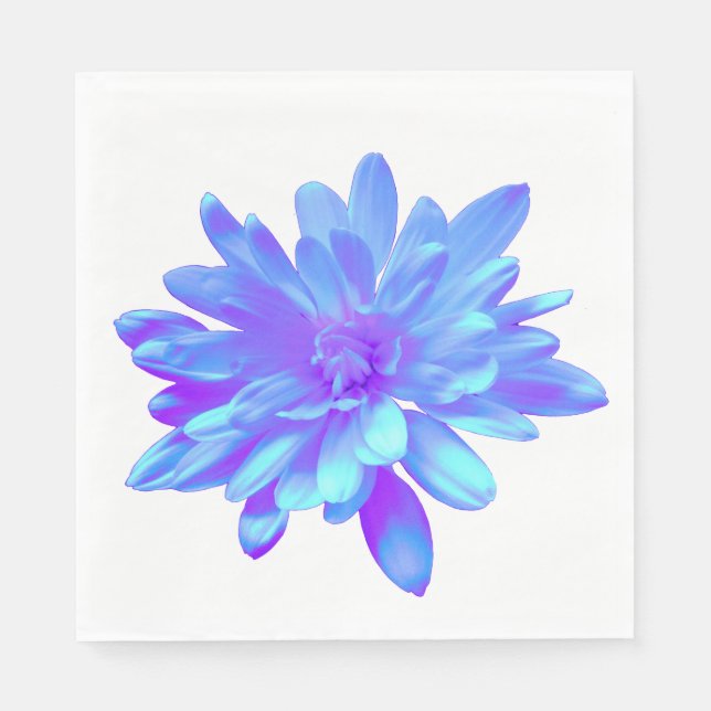 Servilleta De Papel Flor floral azul violeta elegante (Anverso)