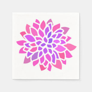 Servilleta De Papel Flor Hippie Rosa Retro Moderno